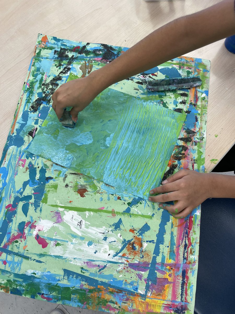 artwithMsFlo's tweet photo. Second graders are practicing our painting routine in the art room and learning how to use paint techniques to show texture! @FairhillES @FCPSfinearts @FCPSR2 https://t.co/jrx4a3h1wD