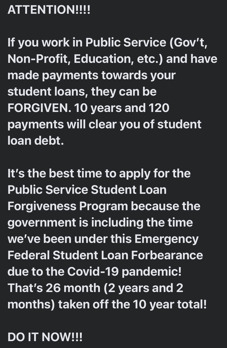 #StudentLoans #StudentLoanForgiveness  #PSLF #PublicServiceLoanForgiveness