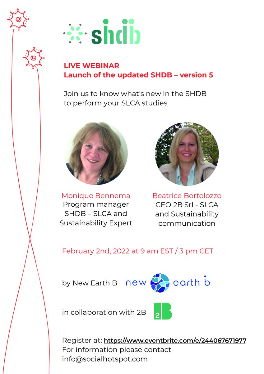 Social Hotspot DataBase (SHDB) Version 5 is now available!
Join us on this informative webinar to get an overview of what's new.
2nd February 2022, 9 am EST / 3 pm CET. eventbrite.com/e/launch-of-so…
#socialimpacts #sociallca #socialjustice #lifecyclethinking #shdb