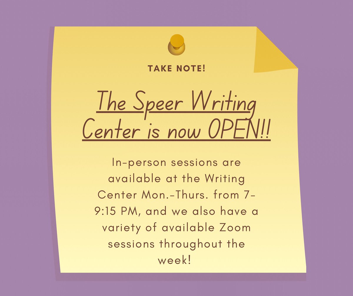 We are thrilled to be back on campus and can’t wait to work with you this semester!

• Sessions last 30 minutes. 
• In-person and synchronous Zoom sessions are available. 
• Make an appointment at any step of the writing process! 
• Email obuspeerwritingcenter@gmail.com