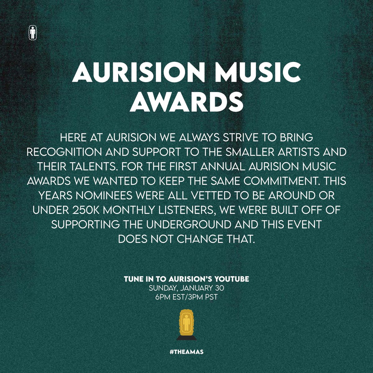 Aurisi0n's tweet photo. Tomorrow weโre continuing the remaining 7 categories & nominations!
Tune in Sunday for the First Annual Aurision Music Awards!
#TheAMAs https://t.co/6amh1umfvm