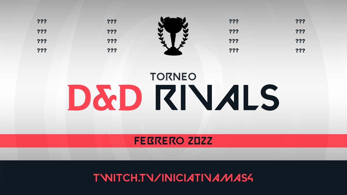 rivalsdnd's tweet photo. 🏆Este febrero nacerá un #torneo épico con + espectáculo, + emoción y + caché que nunca🔥
👉Este domingo desvelamos TODO durante la #GranFinal en #twitch
#pvpdnd #dnd #esports https://t.co/KjpqqgA1Gz