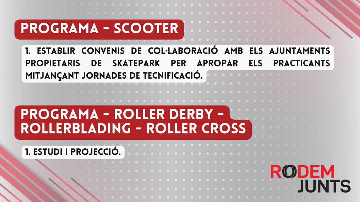RodemJunts's tweet photo. 📌 Les nostres propostes per a l'#Scooter 🛴, #RollerDerby, #RollerBlading i #RollerCross

🔗 Descarrega't aquí el projecte complet: https://t.co/vl9qXdRXQk

#RodemJunts https://t.co/PUF5qSOIiK