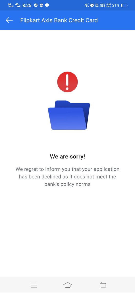 Sonam Ray (@sonamray4) on Twitter photo <a href="/flipkartsupport/">FlipkartSupport</a> <a href="/AxisBankSupport/">Axis Bank Support</a>
Unable to apply flipkart axis bank credit card on Flipkart app since 2 years.I was applied this card on 2020 that time my application was rejected but till now it showing as rejected and unable to apply this card.plz remove the rejected option. <a href="/flipkartsupport/">FlipkartSupport</a> <a href="/AxisBankSupport/">Axis Bank Support</a>
Unable to apply flipkart axis bank credit card on Flipkart app since 2 years.I was applied this card on 2020 that time my application was rejected but till now it showing as rejected and unable to apply this card.plz remove the rejected option.