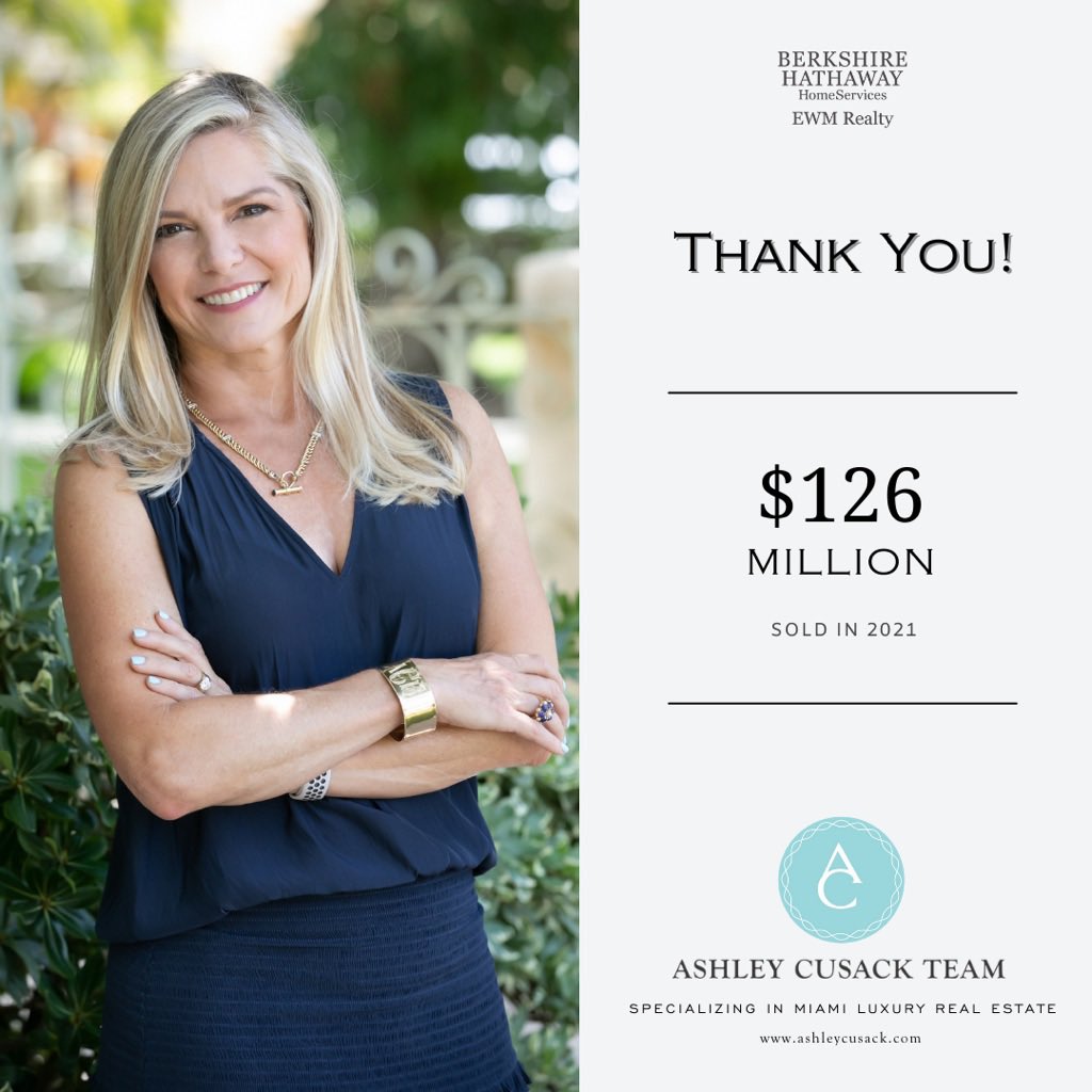 AshleyCusack's tweet photo. The Ashley Cusack Team sold $126 million in Miami in 2021. Thank you to our clients and our team for an amazing year! #ashleycusack #bhhsewmrealty #miamirealestate #miamirealtor #topagent #RealEstate #coralgables https://t.co/LpuH43eJCO