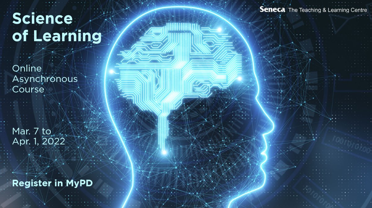 Seneca_TandL's tweet photo. Our Science of Learning #TLCcourse is asynchronous & begins Mar 7. It highlights insights from prominent researchers in the fields of memory, critical thinking, & reasoning, & explores neuromyths in education. #MicroCredentialled #PDPlan Register in MyPD. https://t.co/X6XqLOEq9w https://t.co/D2NV3QJwed