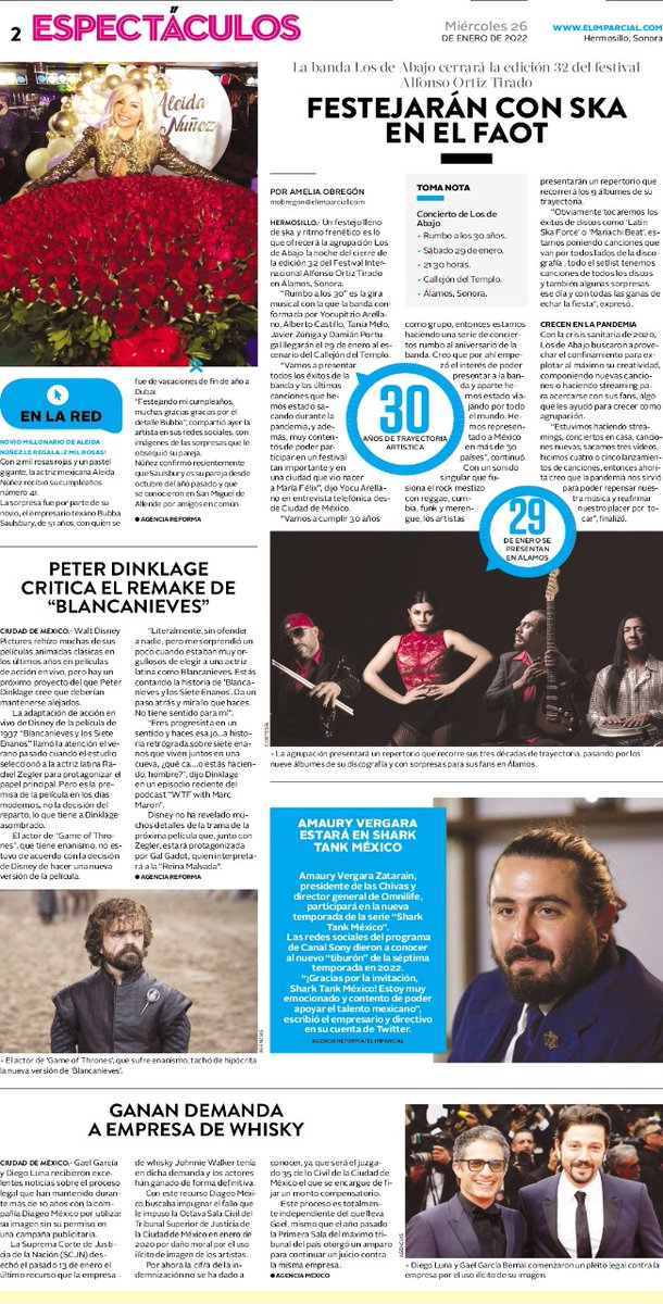 Muchas gracias por la nota <a href="/amelia_obregon/">Amely Obregón</a> en el diario <a href="/elimparcialcom/">EL IMPARCIAL</a> NOS VEMOS ESTE SÁBADO a las 9pm🔥 #festivalAlfonsoOrtizTirado