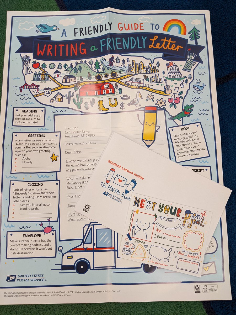 MrsRevalski_5th's tweet photo. Look what came in the mail today! 📬 My class can't wait to write their first letter to our new pen pals in Florida! @WeAreTeachers @USPS https://t.co/zxol5ArHko
