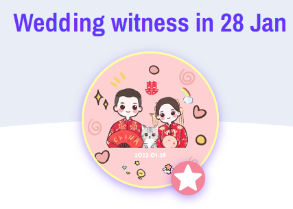 Best wishes on a long and happy life together.<a href="/CKQu5/">くにさきくん</a> 🥳🥳🥳thank you for the poap, it is very delicate #wedding #poap