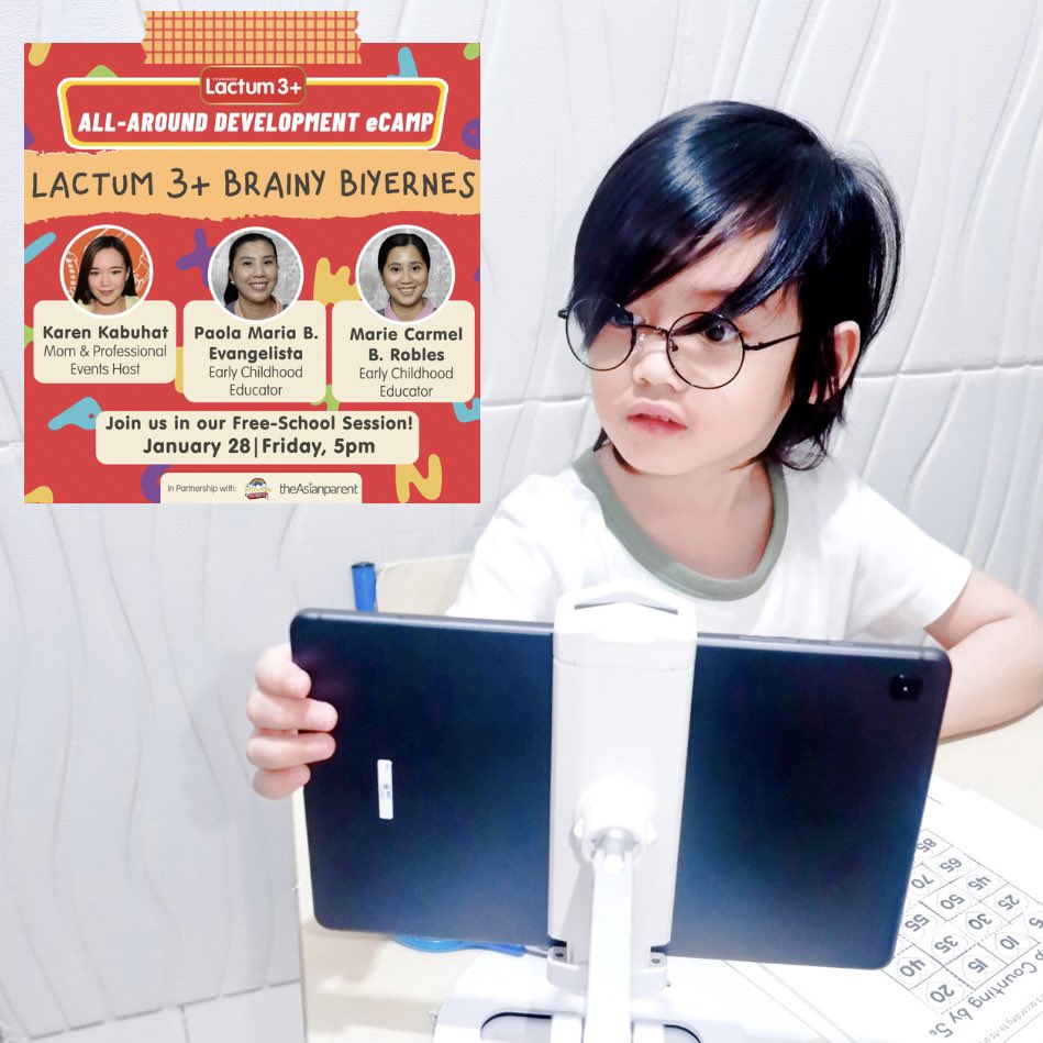 mrsjanedomingo's tweet photo. Join us this Friday Jan 28, 5pm for a fun Brainy Biyernes episode with Lactum at @theAsianparent FB page! Your kids will surely enjoy this eCamp while learning numbers and letters. See you online mommies and daddies! โบ๏ธ
#LactumFreeSchool
#Lactum3+
#theAsianparentPH
#VIParentsPH https://t.co/wA4x4zD97L