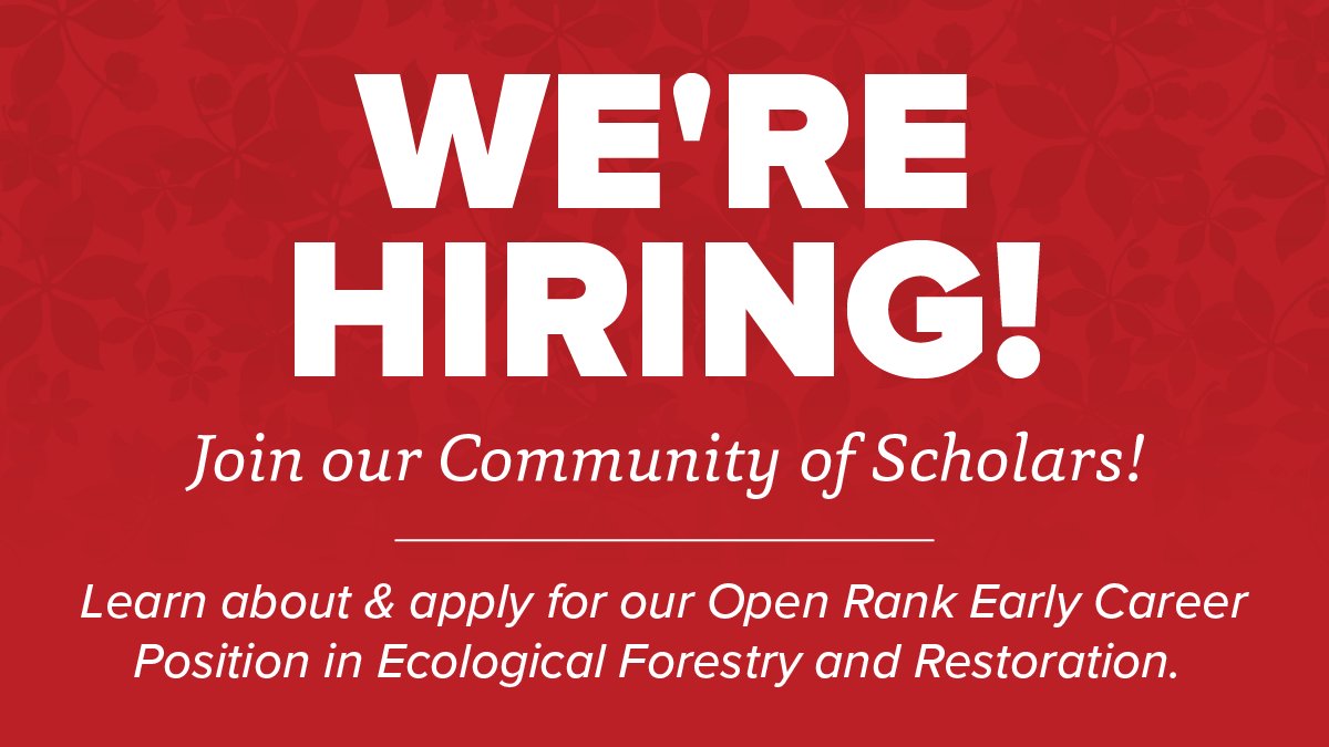 OSUEnvironment's tweet image. We're hiring! Join our @OSUEnvironment Community of Scholars!  Learn about &amp;amp; apply for our Open Rank Early Career Position in Ecological Forestry and Restoration. bit.ly/3rQv1JL