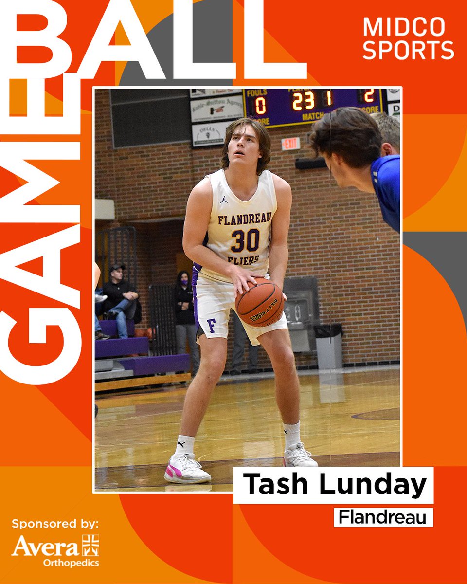 Congrats to this week's 𝗠𝗶𝗱𝗰𝗼 𝗦𝗽𝗼𝗿𝘁𝘀 𝗦𝗗 𝗚𝗮𝗺𝗲 𝗕𝗮𝗹𝗹 winner, sponsored by <a href="/AveraSports/">Avera Sports</a>!👏

<a href="/LundayTash/">Tash Lunday</a> of <a href="/FliersBBB/">Flandreau BBB</a> scored 35 points and 5 steals on Friday and had a triple double Tuesday with 25 points,11 rebounds, 11 assists. Keep on ballin!👌

#MidcoSports