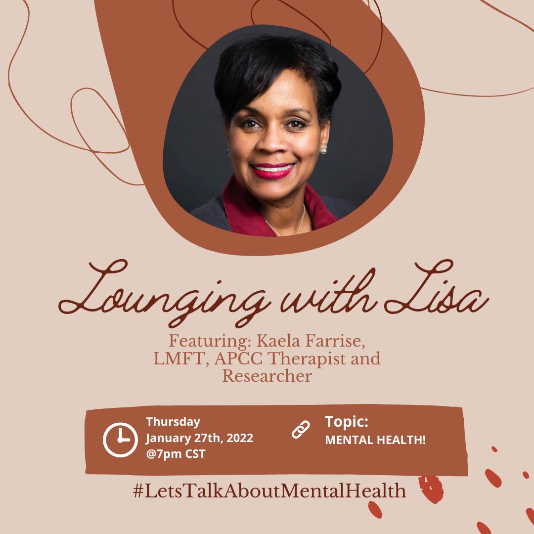 Join us on Facebook Live #MentalHealthMatters #MentalHealthIsReal #SelfCare #LoungingWithLisa #StraightTalk #mentalillness #LetsTalkAboutit