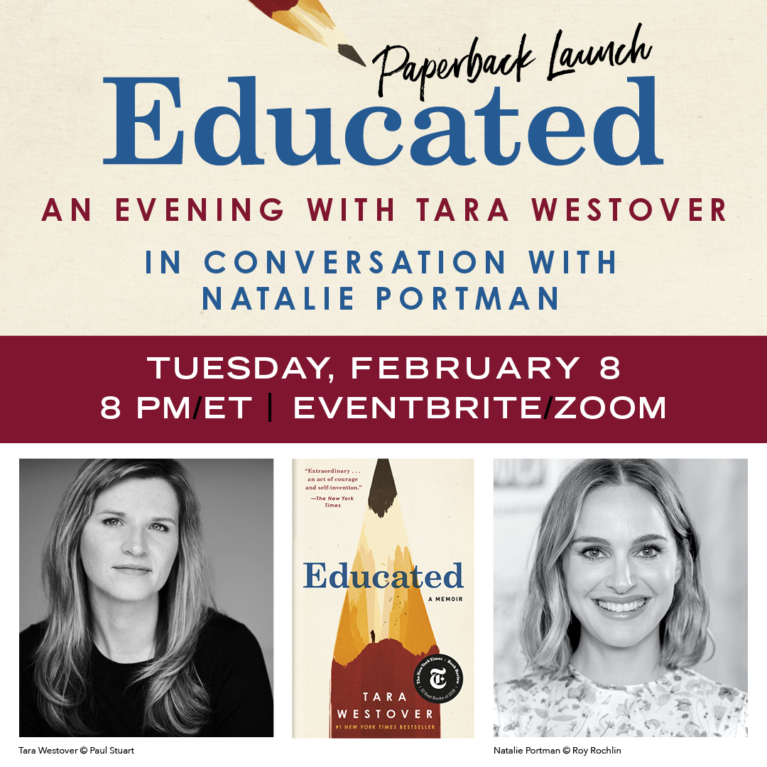 #NCTE is proud to be the official literacy partner of @randomhouse’s virtual event to celebrate the paperback launch of EDUCATED with @tarawestover and Natalie Portman on Tues Feb. 8 at 8 PM ET.
bit.ly/3o14HLX
#Educated #TaraWestover #NYTBestSellingAuthor #NataliePortman