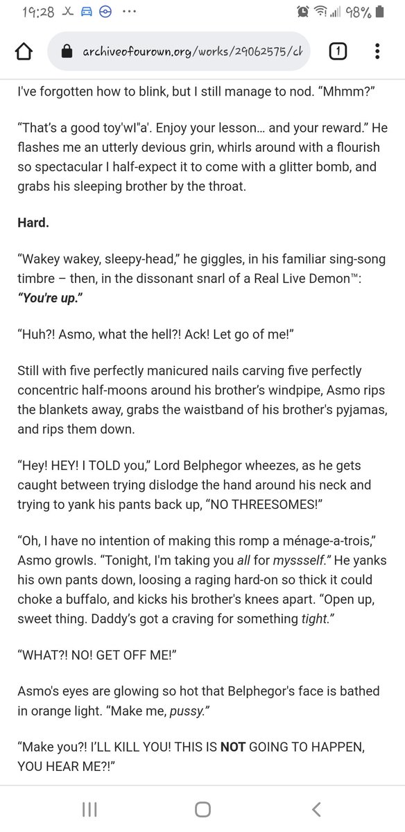 bounddownhere's tweet photo. Collaring Mishka, chapter 15, is up.

This chapter is agressively noncon and pretty rapey.

Enjoy.

https://t.co/yidDbaCxNc https://t.co/PSgQ9dJ8Hq