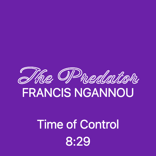 stat_champ's tweet photo. In his last fight Francis "The Predator" Ngannou managed to log 8:29 for total Time of Control in order to win and retain his belt. #StatChamp #UFC  #MMA https://t.co/9LqWcFK5hY