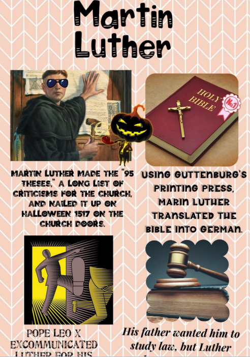 STEM7thWCMS's tweet photo. CVA 7th students showing their understanding of how the Protestant Reformation, with the reforms by MARTIN LUTHER, created a rippling effect for centuries to come. #chargedupinvirtuallearning #historycanbefun @ColliervilleVi1 @cville_schools @teachtheville https://t.co/1xtD6Hzzk5