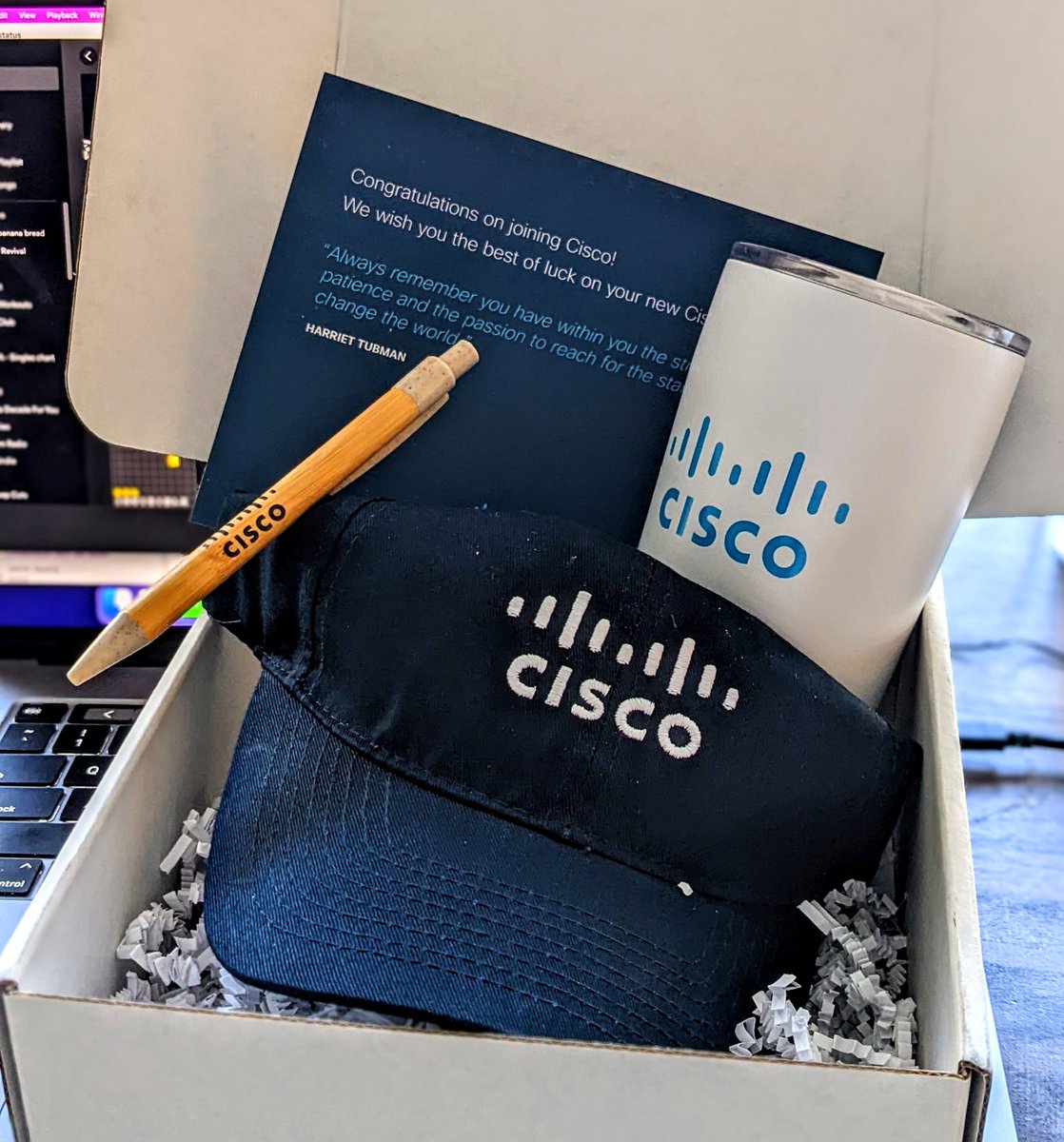 joebernux's tweet image. New job swag. #Cisconian