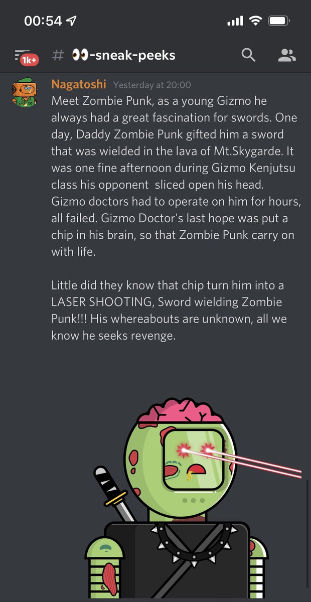 GizmoRebels's tweet photo. The story of Zombie Punk told by resident degen @0xnagatoshi 

#NFT #NFTCommmunity https://t.co/5EvR8cpPJ7