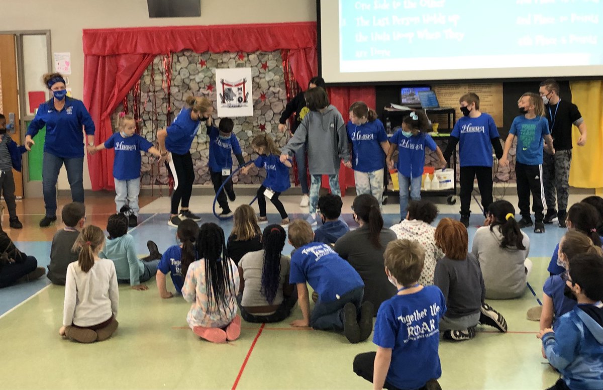 DrJillWright's tweet photo. Another successful Family Day in the books! We focused on Win-Win, and had Houses do a hula-hula challenge for their House Assemblies. Hekima took top points today! @KGardnerAP #hpsdtigers #hekima #valor #odnos #luxemburg #togetherweroar @TheLeaderinMe https://t.co/duQMwdP65g