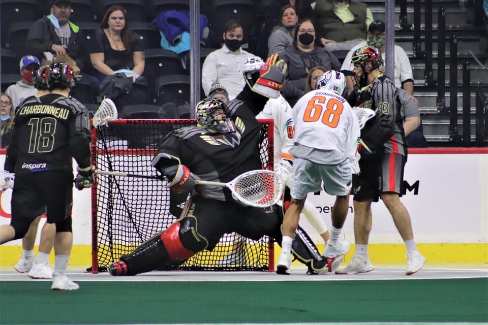 When your <a href="/NLL/">NLL</a> home team goalie has some moves that could also be on the 1970’s dance floor . . . <a href="/NLLwings/">Philadelphia Wings</a>