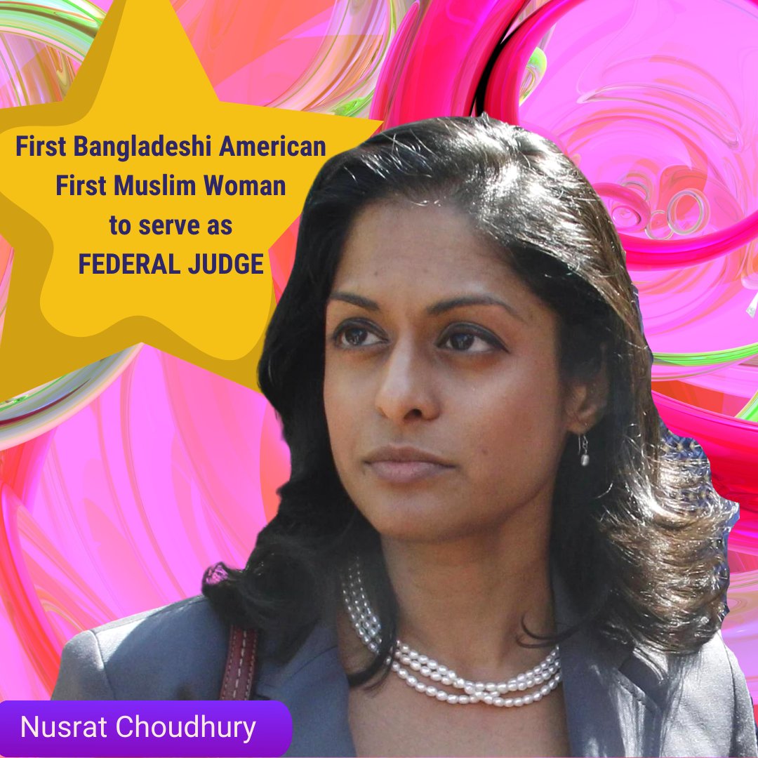 TasveerOrg's tweet photo. 💥Tasveer proudly celebrates this #historic #moment for the #southasian #community, Choudhury is the #firstmuslimwoman, #firstBangladeshiAmerican and the #secondmuslimamerican to serve on the federal bench!
@aclu #southasianrepresentation #bangladeshiamerican #potus https://t.co/vynzzJ01RT