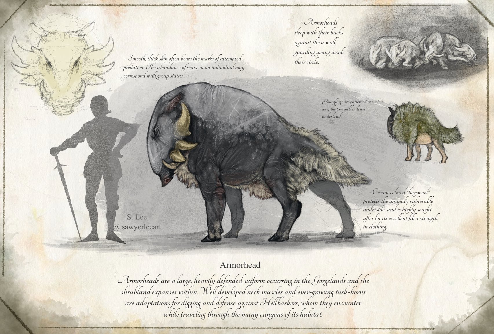 Armorhead Subspecies (Dragonslayer Codex) by SawyerLeeArt on DeviantArt