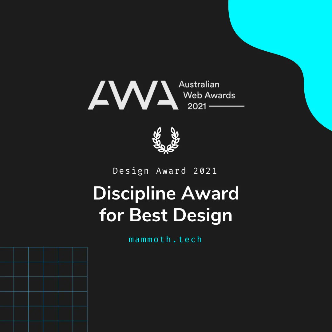 MammothDotTech's tweet image. Not to toot our own horn but… toot toot! 📣 AWA’s best overall design 2021 💪 🖌️