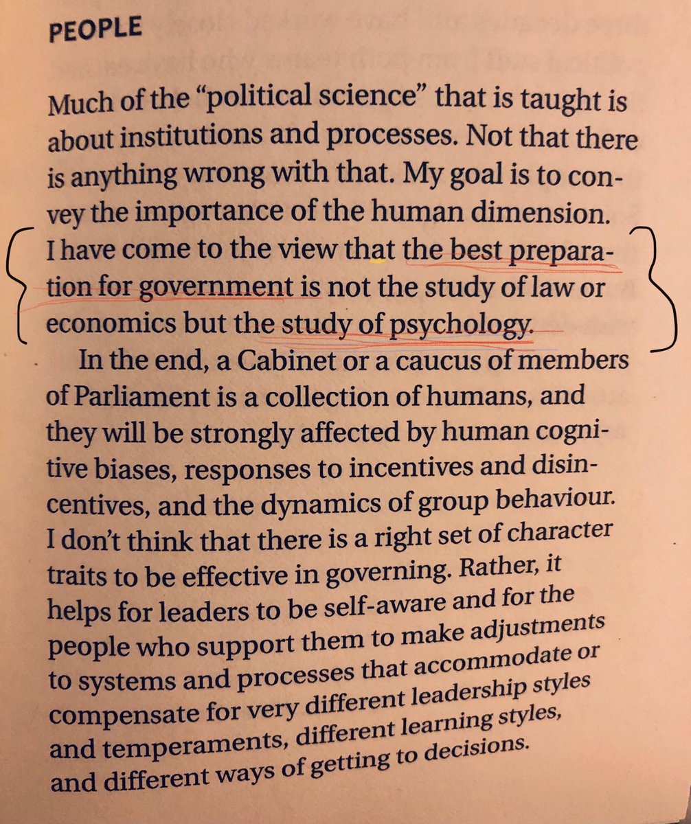 From Michael Wernick’s Governing Canada: A Guide to the Tradecraft of Politics, ‘The best preparation for government is…the study of psychology.’ #socialpsych 💥 👊