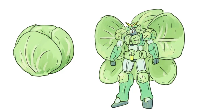 キャベツガンダム おいしい #野菜ガンダム 