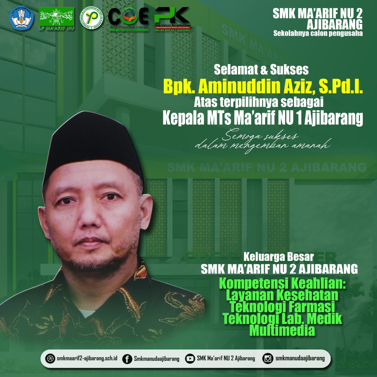 PustakaWidya's tweet photo. Selamat atas terpilihnya Kepala Madrasah MTs Ma'arif NU 1 Ajibarang Masa Khidmat Taun 2022-2026.
@blakasutaimam @booliel @bapakadiba14 https://t.co/Um8k5mXDQb