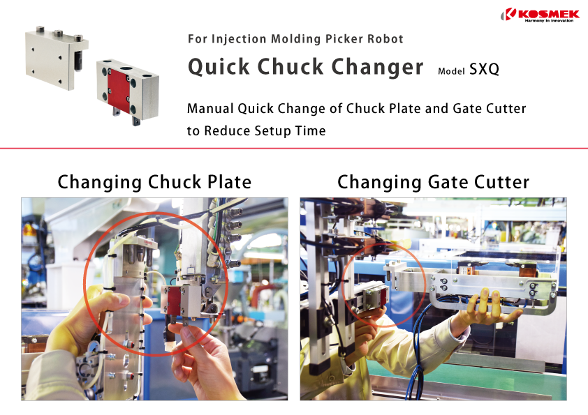KOSMEK_Global's tweet photo. [NEW PRODUCT]  Quick Chuck Changer
for Injection Molding Picker Robot

Enables manual quick change of chuck plate and gate cutter.

#Manufacturing #Automation #InjectionMolding #Robotics #PickerRobot #TakeoutRobot

See the detail:
https://t.co/QocwDjJjX9 https://t.co/rehlhmMC9A