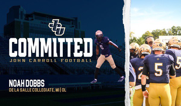 ndobbs551's tweet photo. Happy to announce my commitment to  John Carrol University! @JCUFootball @BakerQB7 @RickFinotti @DLSFootball_MI https://t.co/dWGUj7fy1Q
