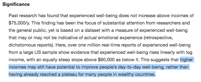 QuietGrowth's tweet photo. Study: Experienced well-being rises with income, even above US$75,000 per year

Paper: https://t.co/WApKYT8vsH

An article: https://t.co/pXJSRWRcrm

@Wharton #Wellbeing #Happiness #wealth #personalfinance https://t.co/WhEi0wWmFP