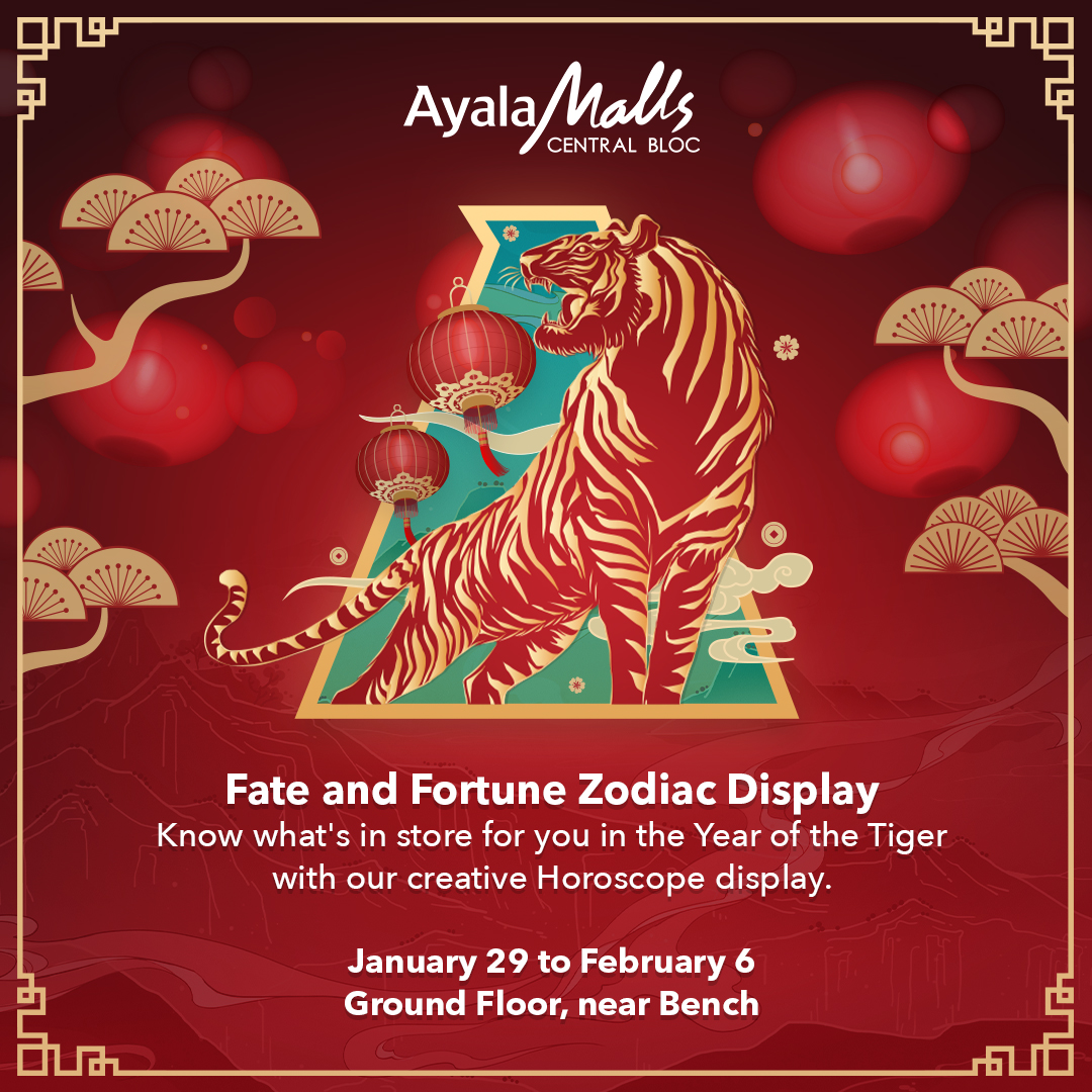 Drop by for a preview of your luck this Chinese New Year at Ayala Malls Central Bloc. 🎊  Read on your fate and fortune over at the Zodiac Display at the ground floor from January 29 to February 6!