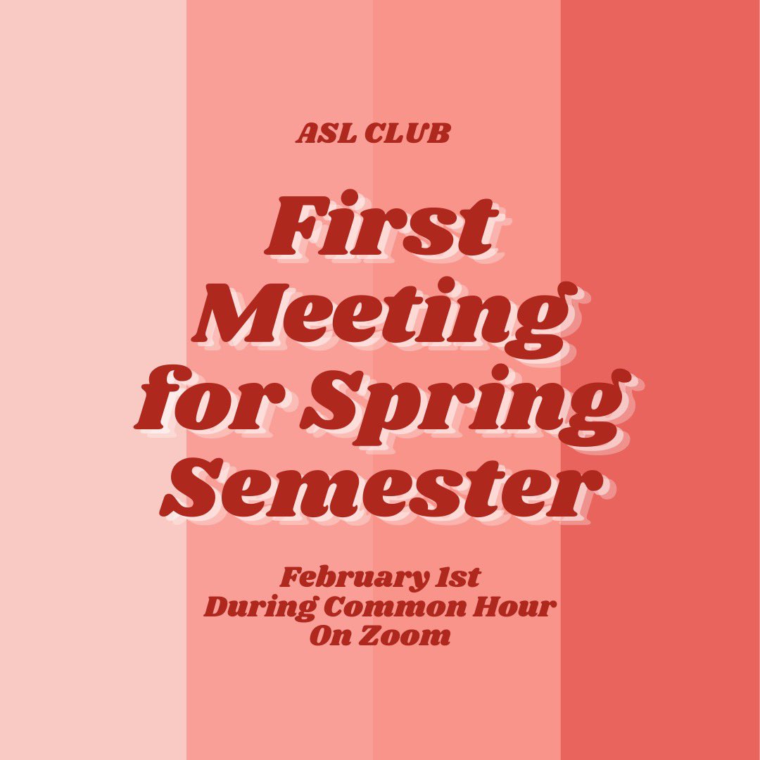 SJLIASLClub's tweet photo. Our first meeting of the spring semester will be February 1st during common hour over zoom! We are so excited to see new and returning members! There will be an email sent out with the zoom information!*date subject to change* https://t.co/ABLAwDWByD