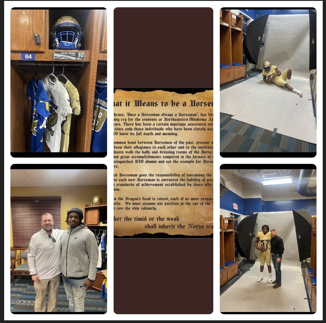 xaviermason55's tweet photo. Thank you father God for blessing me with this opportunity to be Committed to Northeastern Oklahoma A&amp;M. Thank you !! @Coach_Sully_ and @CoachCrissup for Trusting in me and giving me this Opportunity. Man this great !🙏🏾✍🏾 #Godplan #staygolden #ThankYouJesus https://t.co/QwL1MW2JEo