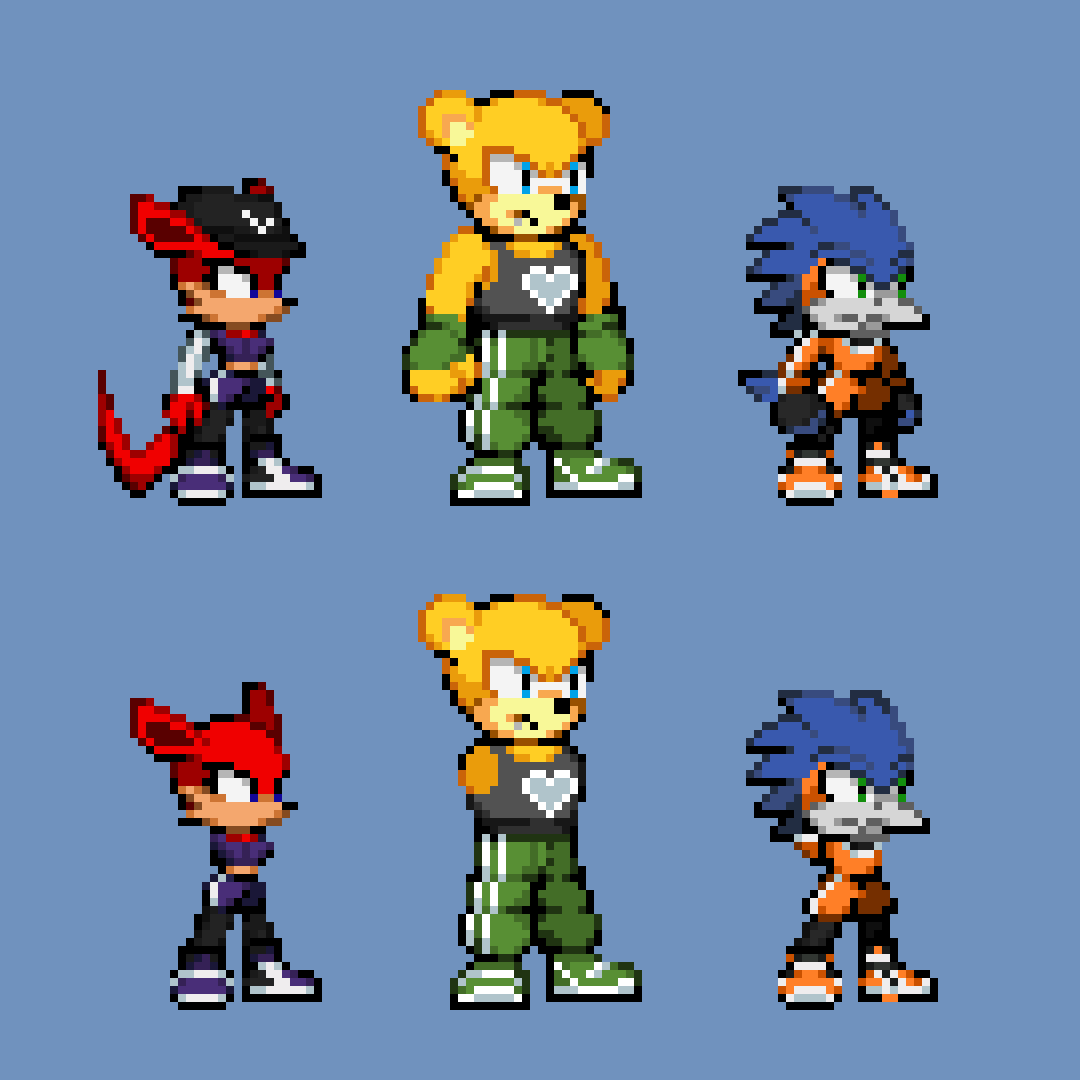 Custom Hybrid Sonic / SonicClone Sprites [Sonic the Hedgehog Forever] [Mods]