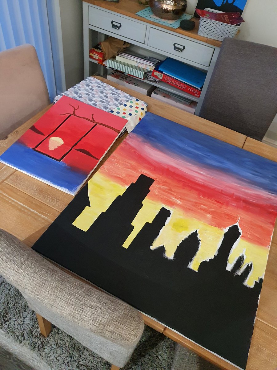 klsimcox's tweet photo. Immies art work from the last few weeks, still got to finish one 💕 #art #crafts @Whites_Wood https://t.co/elV6HeqGNa