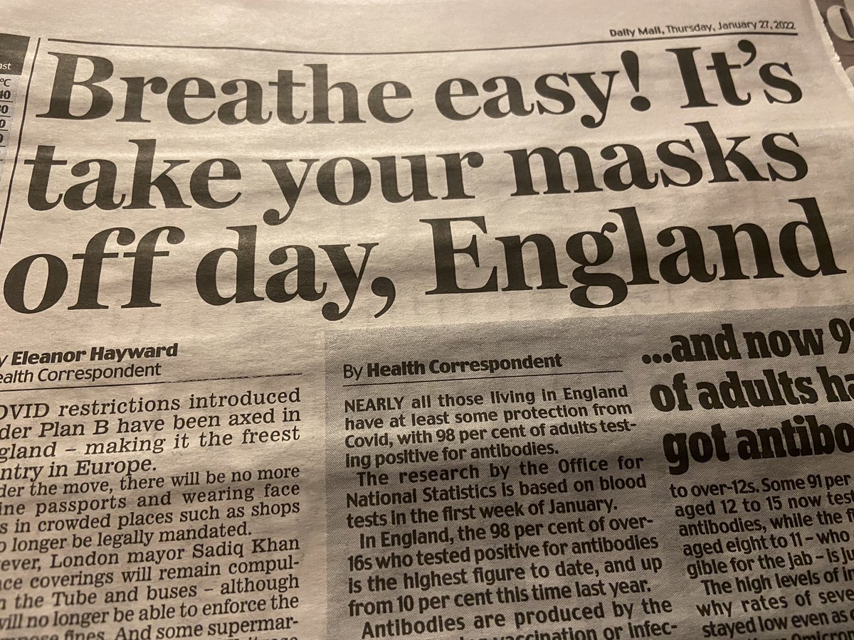 The Daily Mail seems to believe the pandemic is over. Globally, cases, hospitalisations, and deaths are rising. Nationally, 20 m people still haven’t had a booster vaccine, mixing in schools and elsewhere is driving transmission, and omicron is evolving. We need to be cautious.