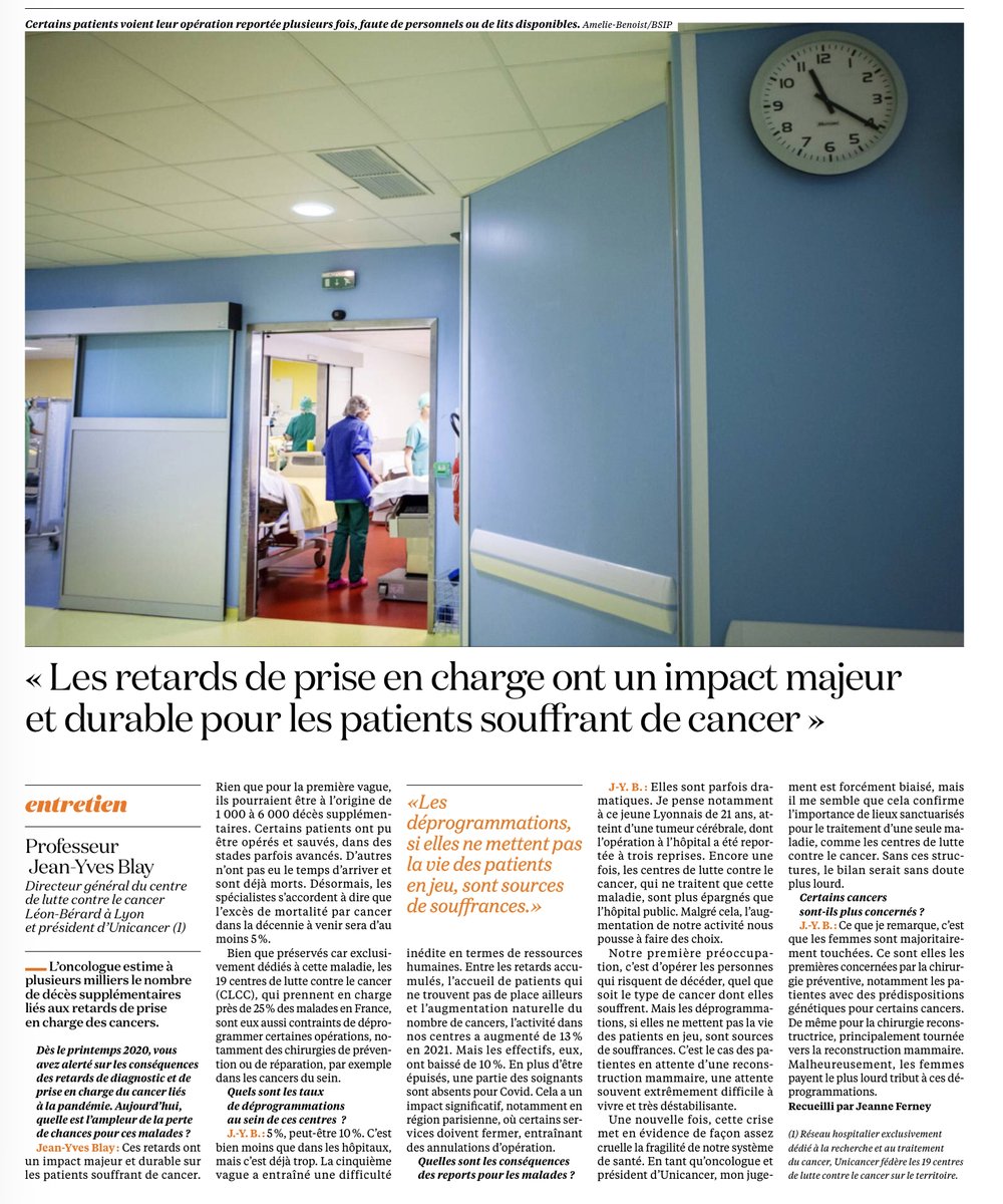 walterthom's tweet photo. La vie entre parenthèses des patients « déprogrammés ». La pandémie a un impact majeur et durable sur les patients souffrant d’un cancer. #WCD22 #PourDesSoinsPlusJustes @LaCroix @jeanyvesblay https://t.co/UEbKvwwYJ1