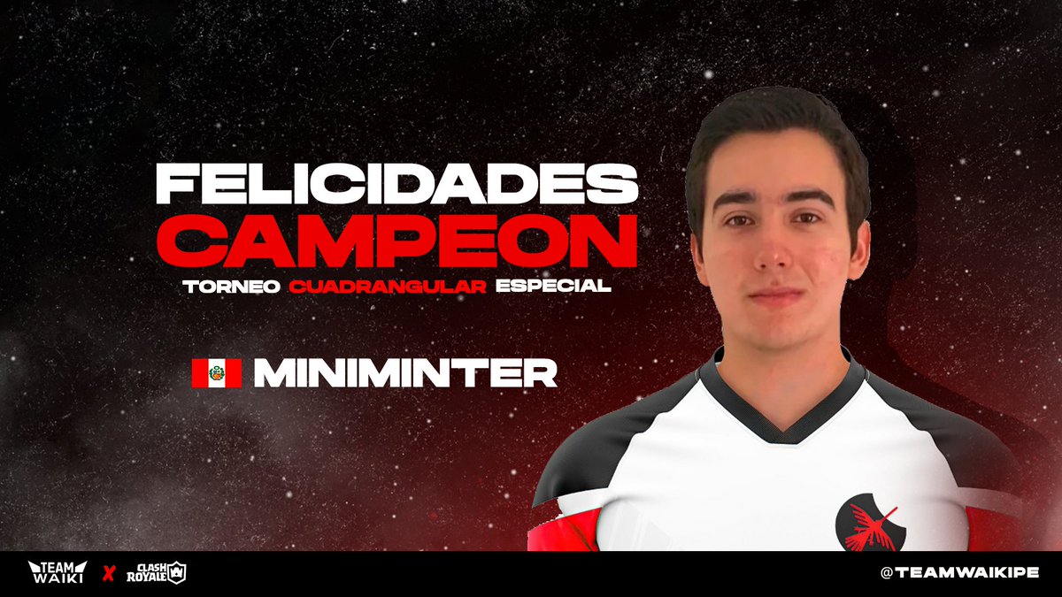 TeamWaikiPE's tweet photo. #CR | #Campeon

¡ Presentamos al ganador de la 1era edición del Torneo Cuadrangular Especial !

Felicidades🏅
@Mini__CR 🇵🇪

#Torneo #TW  #Danielic https://t.co/3NLqSt759j