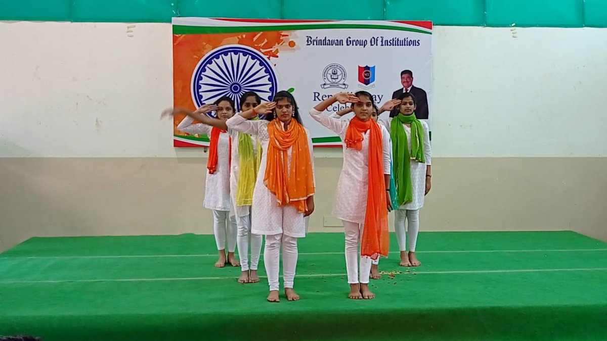 NCCBrindavan's tweet photo. What a beautiful moment.
Dr Sabu A Joseph And Chairman of BGI Dr BR Sheety Honoured with salami shastra followed by Culturals speech and ended with flag hosting. This #RepublicDay we honour our nation's Constitution - a celebration of India's unity &amp; diversity
 #RepublicDayIndia https://t.co/PpOLpFm1XT