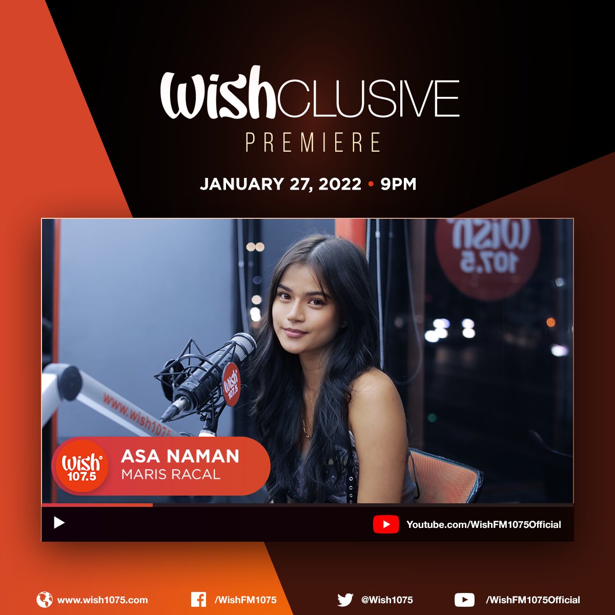 wish1075's tweet image. A romantic who seems to be always waiting in vain? Here's a Wishclusive to soundtrack what you're feeling! @MissMarisRacal's "Asa Naman" drops at 9 p.m. PHT on our YouTube channel!