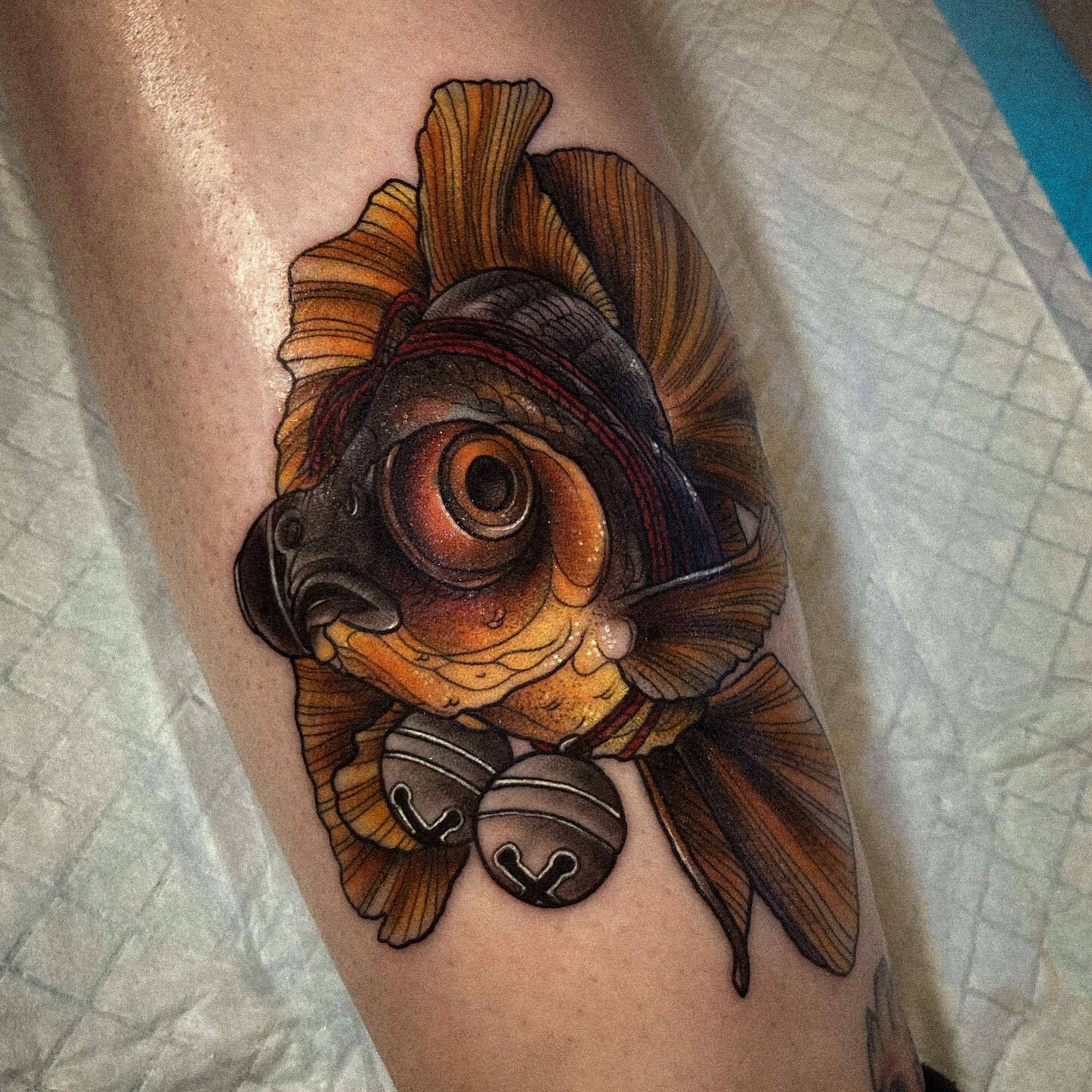 Goldfish tattoo | Goldfish tattoo, Insect tattoo, Goldfish