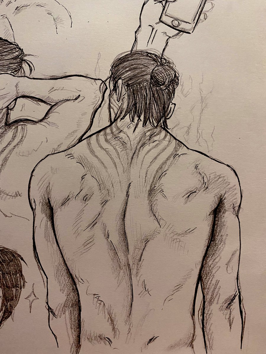 angrycrimson's tweet photo. I wanted to draw the back titan marks too ft a little Eren #Erenjaeger #MikasaAckerman #AttackOnTitan https://t.co/cS9q830U64