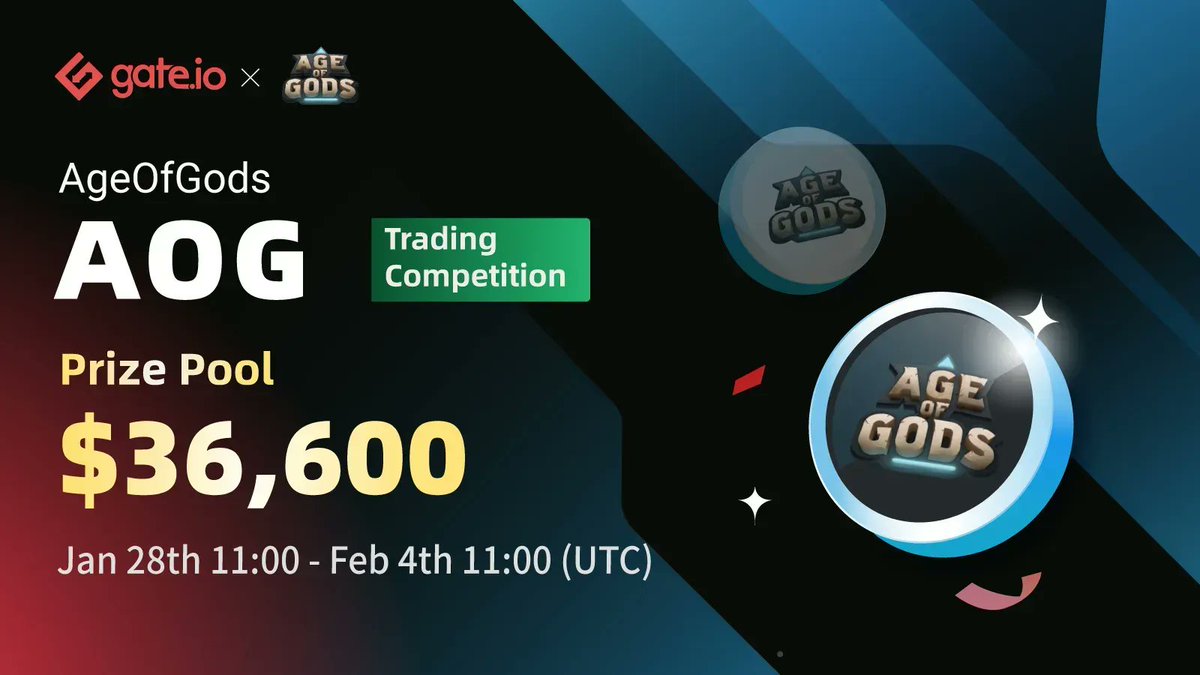 #Gateio <a href="/AgeOfGodsnet/">AgeOfGods</a> Trading Competition🎉
💎Mega Rewards of $36,600 #AOG up for Grab

⏰Time: Jan 28- Feb 04 11:00 AM (UTC)

👉Participate now: gate.io/questionnaire/…
👉Details: gate.io/article/25003/…
👉Giveaway: gate.io/en/article/250…

#Crypto #cryptocurrency