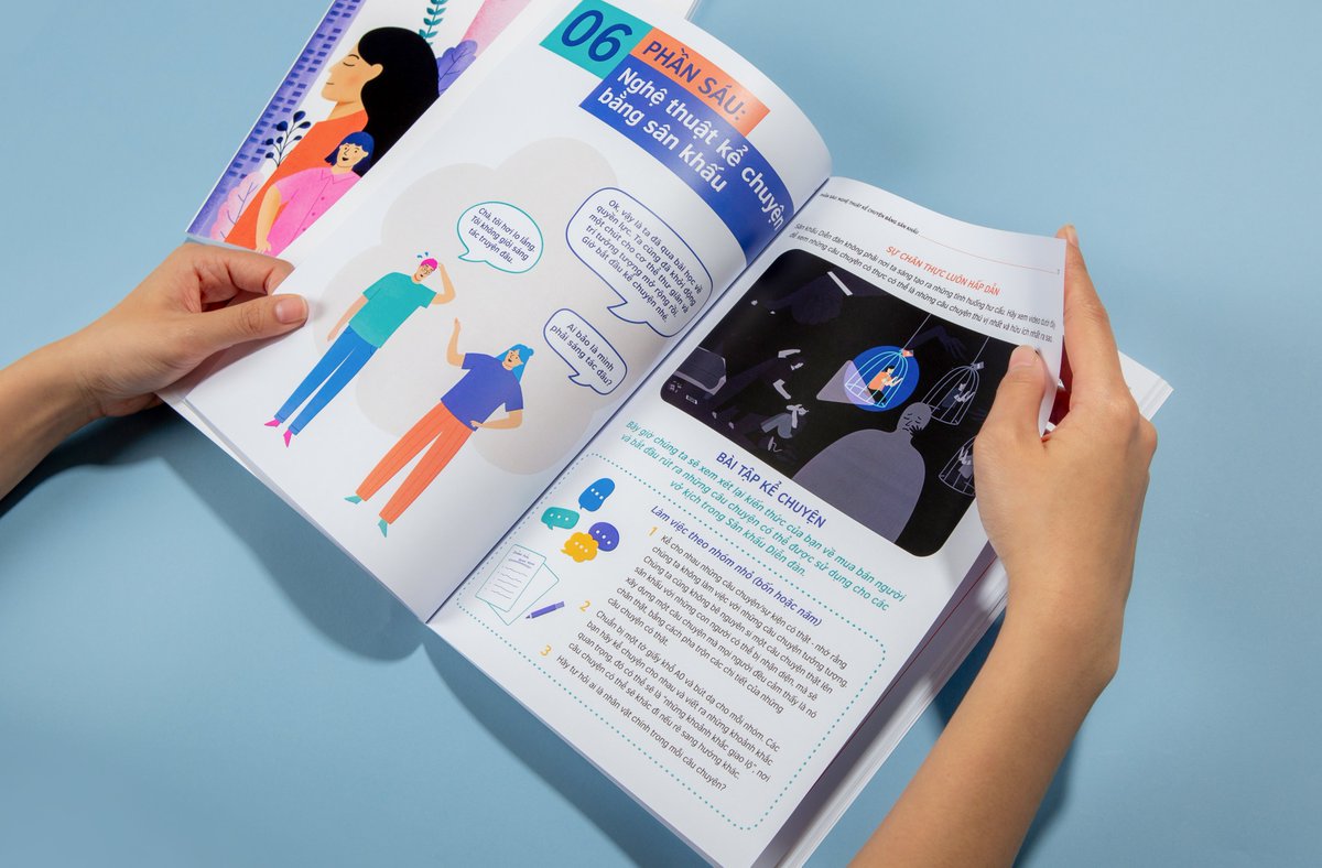wearefourdozen's tweet photo. Hot off the press! We just got the proofs of our forum theater resource manual produced with The British Council  to help combat human trafficking here in Vietnam 🤠 https://t.co/iGG8dvSkr0