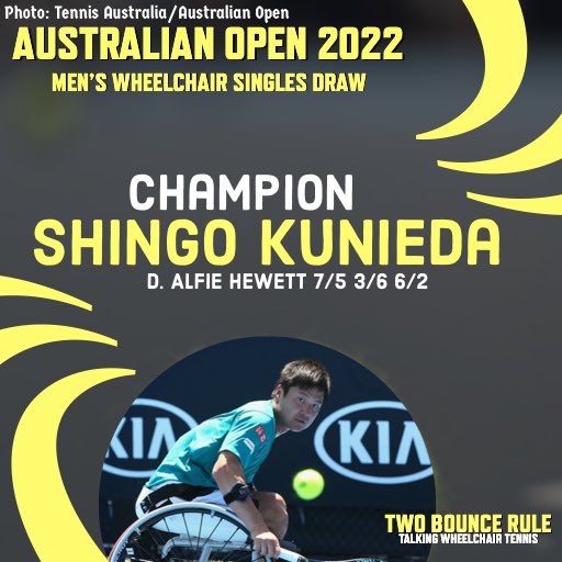 On his fifth championship point Shingo Kunieda comes through to claim the 2022 #AusOpen men’s #wheelchairtennis singles champion 🏆 Both of the players gave their all as we were treated to two hours of unbelievable tennis