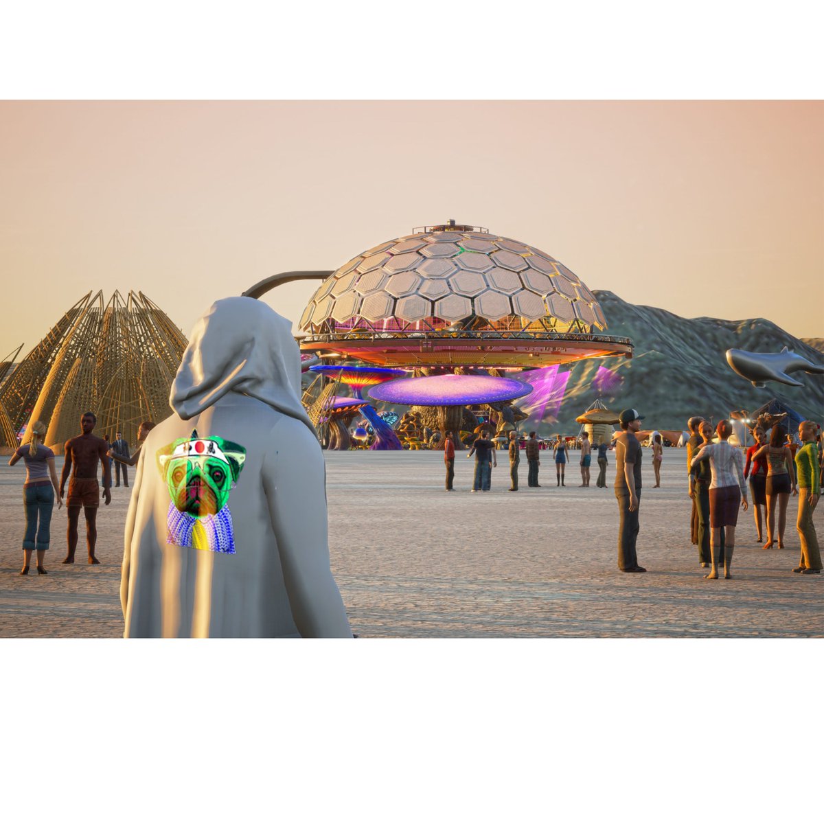 TheCanineUnit's tweet photo. Few teasers of what's gonna drop soon, feeling the creativity of burning man and day dreaming to go some day. 
#thepuglife #nft #burningman https://t.co/3NTM0BxTXX